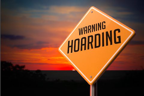 Hoarding Warning Road Sign